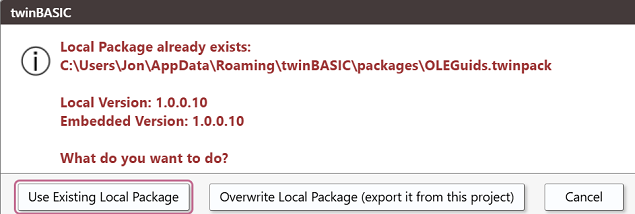 Confirmation prompt before overwriting the local linked copy