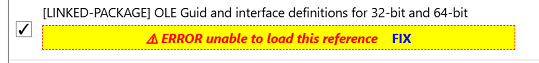 The standard missing reference message