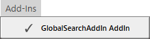Global Search - Add-Ins Menu