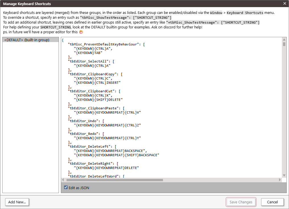Window Keyboard Shortcuts - Manage Keyboard Shortcuts Menu