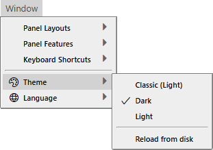 Window Theme Menu