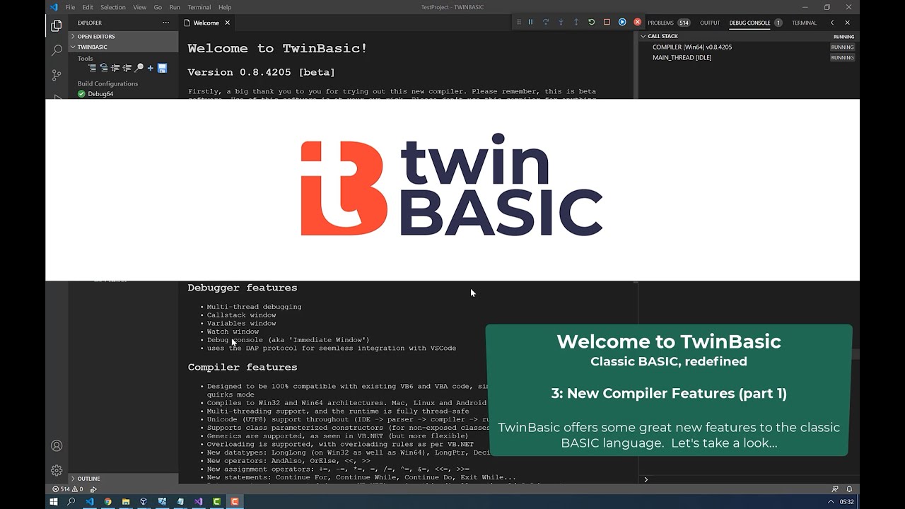 twinBASIC - New Compiler Features (part 1) (watch on YouTube)