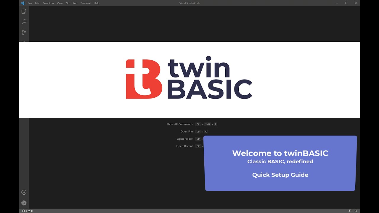 twinBASIC Preview - Quick Setup Guide (UPDATED JUNE 2021) (watch on YouTube)