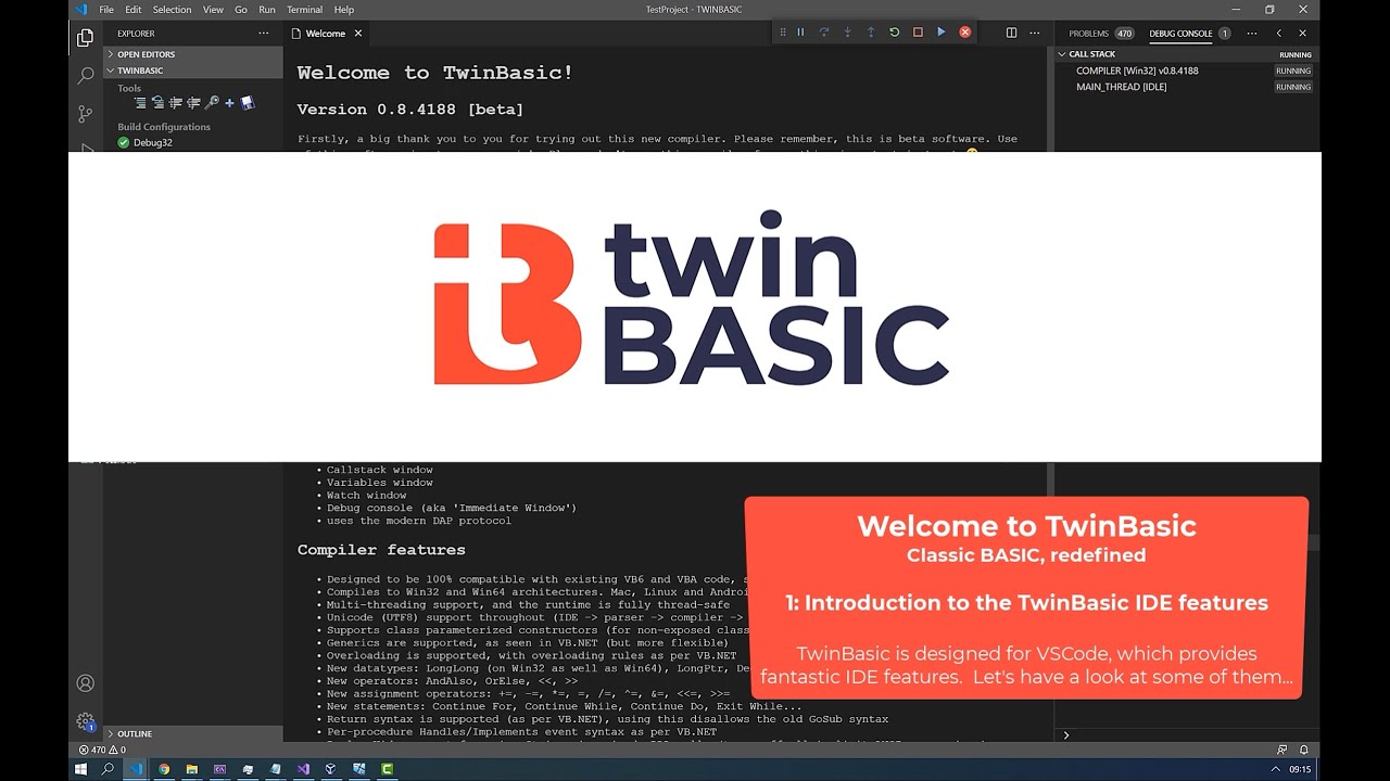 twinBASIC - Introduction (watch on YouTube)