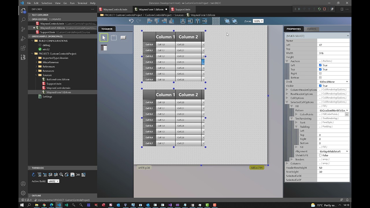 twinBASIC: CustomControls and form designer sneek peek! (watch on YouTube)